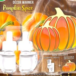 Air Wick Pumpkin Spice Decor Warmer 2 Refills Clip